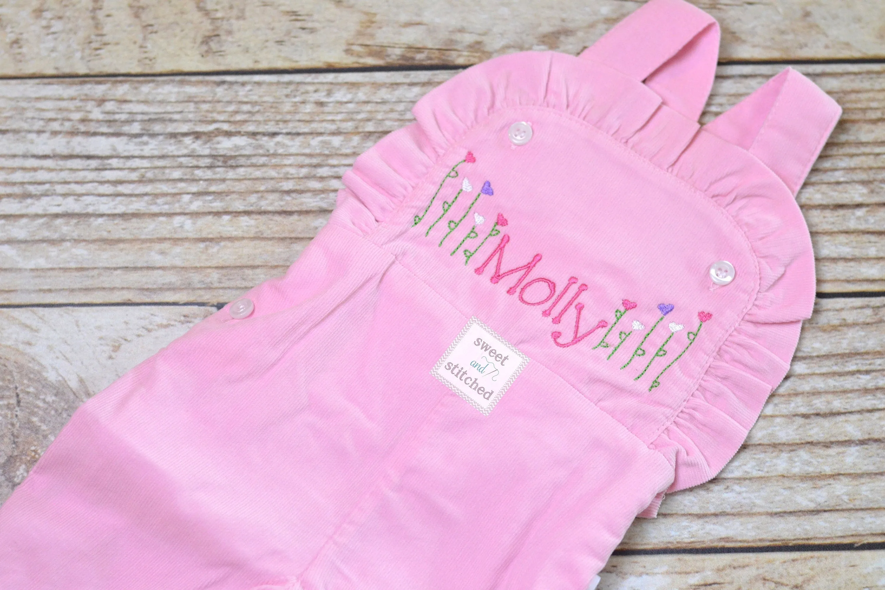Baby girl monogrammed balloon birthday overalls, monogrammed 1st birthday party outfit, cake smash outfit