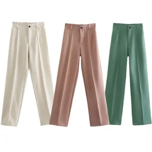 TRAF Trendy High Waist Zipper Fly Pants